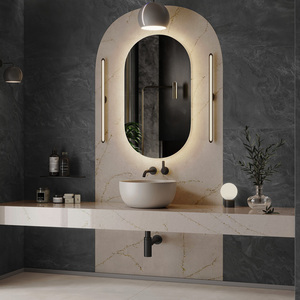 Custom Kitchen and Bathroom Vanity Tops Calacatta Quartz Natural Stone Countertops Carrara Calacata Hotel Project Prefab Cut - Product Image 1