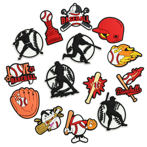 Accesorios para Zapatos con Forma de Balón de Baloncesto, Fútbol, Béisbol y Fútbol Americano, de PVC y Goma, para Decorar Sandalias y Zuecos de Jardín - Product Image 1