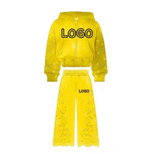 Chándal Vintage Lavado al Ácido al por Mayor 2026 |   Conjunto Deportivo Extra Grande con Pedrería |   Producción Personalizada OEM/ODM - Product Image 6