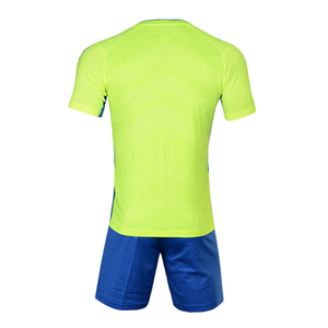 Ensemble de maillot de football SAFA SPORTS pour homme, vert néon bleu, manches courtes, tissu respirant, uniforme sportif, nom d'équipe personnalisé - Product Image 2