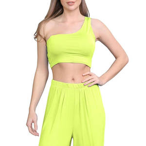 Soutien-gorge de sport à une épaule sexy pour femmes haut de yoga respirant à séchage rapide avec cou suspendu décontracté techniques lavées respectueuses de la peau - Product Image 5