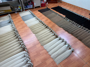 Extensiones de cabello humano de todos los colores sin químicos de trama doble máquina Remy virgen vietnamita - Product Image 6