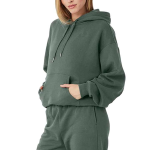 Sweat à capuche en molleton pour femme avec logo imprimé Style sport Sweat à capuche tricoté avec bras tombant pour femme - Product Image 6