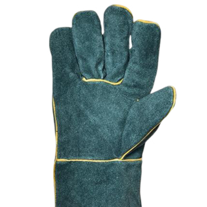 ถุงมือเชื่อมหนังวัวสำหรับผู้ชายถุงมือทำงานแยกหนังวัวสีเขียว - Product Image 6