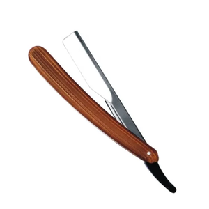 Rasoir à manche en bois classique de haute qualité pour hommes Rasoir droit Lames de rasoir droites avec logo personnalisé - Product Image 5