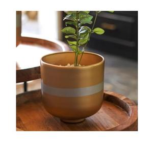 กระถางต้นไม้โลหะตกแต่งสวนหรือบ้าน คุณภาพเยี่ยม ผิวสัมผัสสองสี กระถางปลูกดอกไม้โลหะสำหรับขาย - Product Image 1