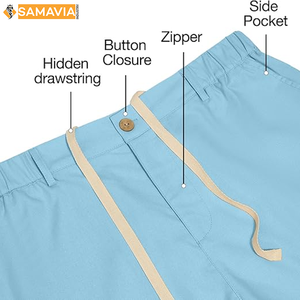 Bermudas de verano para hombre SAMAVIA, pantalones cortos de algodón peinado con estilo para exteriores, uso diario, tela suave, pantalones cortos ligeros, suministro RTS de Reino Unido y EE. UU. - Product Image 4