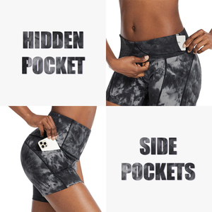 Pantalones cortos calientes para mujer, cintura alta, cintura elástica, transpirables, de secado rápido, ajustados, pantalones cortos de entrenamiento, Control de barriga, bicicleta, gimnasio, atléticos - Product Image 5