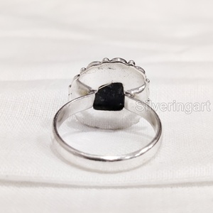 Bijoux en pierre brute Bague pour femme Saphir bleu brut naturel Pierre précieuse Pierre de naissance de septembre Bague bohème Bague en argent sterling 925 - Product Image 5