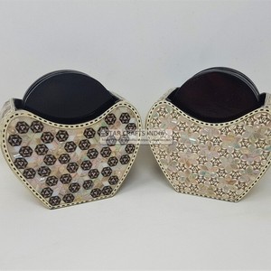 Fancy High-Quality Premium Mother of Pearl Serving Trays with <b>Coaster</b> <b>Set</b> Hotels & Restaurant at Star Crafts India - Product Image 4