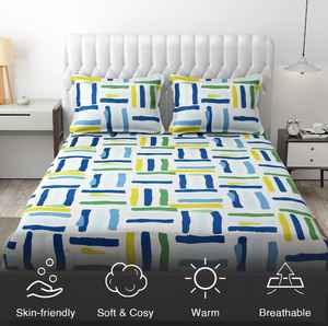 Ensemble de draps en coton de qualité élégante imprimé floral solide Style classique confortable et idéal pour offrir 3 pièces - Product Image 1