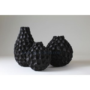 Ensemble de 3 Vases à fleurs en métal de couleur noire pour décoration de table Design fabuleux Vases et pots à fleurs pour la maison au prix le plus bas - Product Image 1