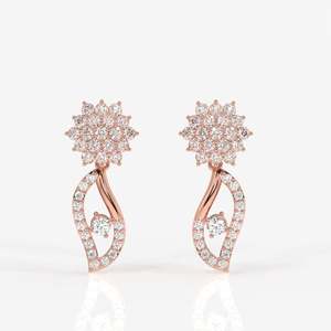 Elara Designer Sterling Silver <b>Earrings</b> with Moissanite <b>Diamond</b> Luxury Fashion Accessory - Product Image 6
