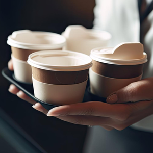 Gobelets en papier jetables compostables + agitateurs + miel 25 pièces sac logo personnalisable Étiquette personnalisée KIT Keep Calm - Product Image 5