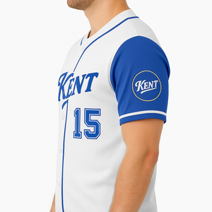 Jersey de béisbol personalizado con botón completo, uniforme de equipo deportivo sublimado o bordado con tela transpirable para hombres, mujeres y jóvenes - Product Image 3