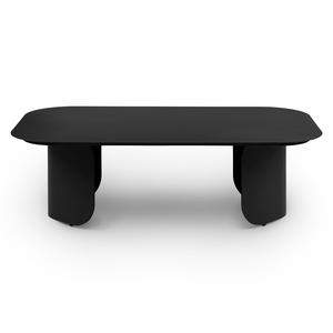 Table basse d'extérieur Skane 48 "-Noir en acier enduit de poudre de couleur noire pour l'extérieur. - Product Image 1