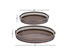 Nouveau plateau traditionnel décoratif en métal marron de haute qualité pour la maison, l'hôtel, le Restaurant, le Bar, ustensiles de cuisine, décoration de table, offre spéciale 2023 - Product Image 4