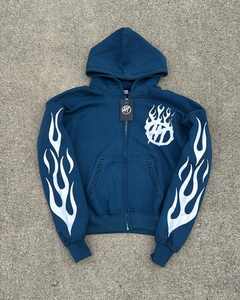 Men's Vintage Oversized Multi Color 100% Organic Cotton Acid Washed Zip Up Screen Printing Anti-Wrinkle Knitted Fabric <b>Hoodie</b> - Product Image 1