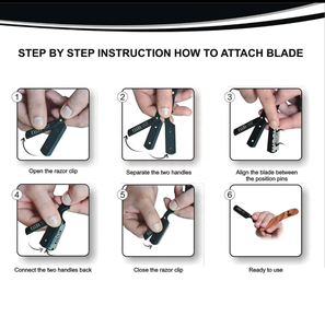 Maquinilla de afeitar profesional de borde recto para hombres, maquinilla de afeitar de corte de peluquero de acero inoxidable, cuchillo de afeitar Manual plegable, herramientas de depilación - Product Image 6