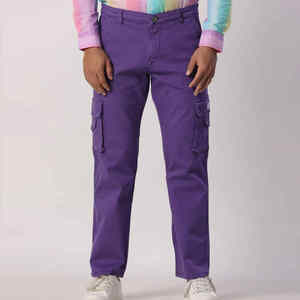 Pantalon cargo décontracté taille moyenne droit plat devant résistant aux flammes respirant et écologique pantalon de travail 6 poches à taille élastique pour hommes - Product Image 4