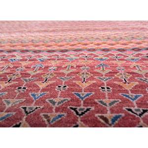 Alfombra Manchaha de Lana y Seda de Bambú con Patrón de Rayas Anudada a Mano en Rojo y Naranja - Para Uso Doméstico Les-6026 - Product Image 3