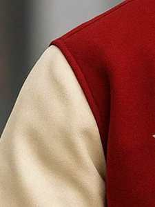 Contraste Tone College Baseball Veste Unisexe Rouge 100% Coton Matelassé À Capuche Respirant Corps pour Manches Varsity Front - Product Image 5