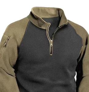 Mode tactique polaire sweat pull pour hommes vêtements chaud automne hiver Double face Patchwork mâle fermeture éclair épais manteaux - Product Image 5