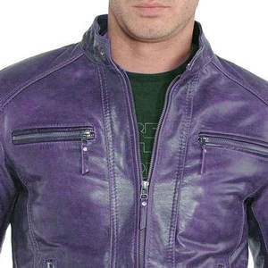 Service OEM - Veste en cuir pour homme avec col montant, logo frontal, couleur noire, manches longues, couleur personnalisable, coupe-vent et respirante - Product Image 3