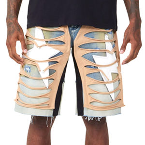 Ropa de calle de verano personalizada, pantalones cortos Vintage, pantalones cortos de trabajo sueltos, pantalones cortos vaqueros holgados para hombre - Product Image 3