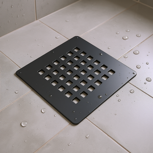 Grille de drain de douche carrée Milan en acier anthracite pour salle de bain et toilettes - Product Image 3