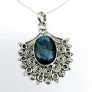 Pendentif en laborite, pendentif en argent sterling 925, pendentif pour femme, pendentif fait main, pendentif en pierre bleue, cadeau pour elle - Product Image 1