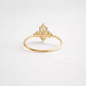 18K or Marquise Lab Grown diamant bague de fiançailles de mariage Style romantique pour les femmes pour la fête ou la Saint-Valentin bijoux pour elle - Product Image 4