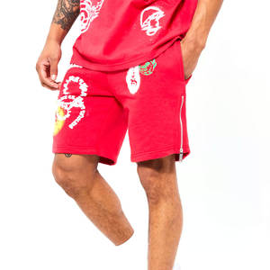 Custom <b>Vintage</b> 100% Cotton All Over Print French Terry <b>Shorts</b> <b>Men</b> Sweat 3D Screen Foam Puff Print Nylon Mesh <b>Shorts</b> For <b>Men</b> - Product Image 1