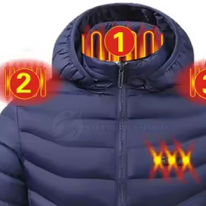 Best Quality Men's <b>Slim</b> <b>Fit</b> Self-Heating High Street Style Winter <b>Jackets</b> with Stand Collar Breathable Quick Dry - Product Image 3