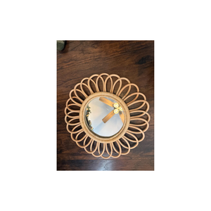 Espejo de Ratán con Diseño de Rayos de Sol de Mediados de Siglo - Product Image 2