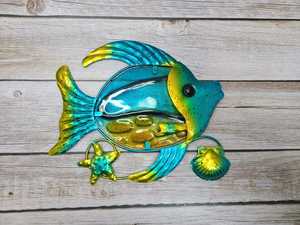 ตกแต่งผนังดีไซน์รูปปลาสุดหรูสำหรับโรงแรมบ้านและห้องนั่งเล่นตกแต่งผนังด้วยโลหะสีฟ้าดีไซน์ทันสมัยตกแต่งผนังด้วยโลหะ - Product Image 3