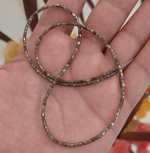 Perle de champagne en diamant de 3 mm, tube facetté, fabrication de bijoux, RARE, 100% naturel, brun clair, collier de perles fait à la main, LUSTRE LD CNAS - Product Image 4