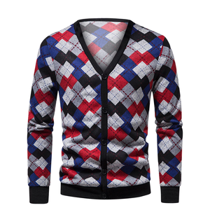Breathable Winter <b>Argyle</b> Casual Style Customized Logo Pullover Men Knitted <b>Sweater</b> Custom Made Slim Fit - Product Image 4