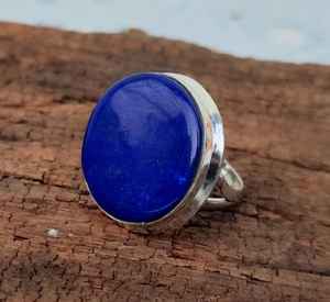 Handmade 925 Sterling Silver Bohemian Wedding <b>Ring</b> for Women Trending Fashion <b>Lapis</b> <b>Lazuli</b> Diamond Pearl Bezel Setting Party - Product Image 1