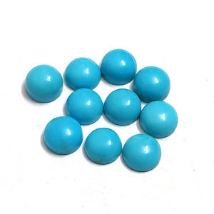 Turquoise naturelle 5mm cabochon rond 0.53 cts belle au bois dormant turquoise cabine ronde pierre lâche qualité best-seller pierres précieuses en vrac - Product Image 6