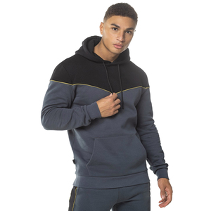 High Quality Full Sleeve Hoodies & Sweatshirts Customized Two Color <b>Panel</b> Hoodies for Men's Hot Style Pullover Hoody - Product Image 1
