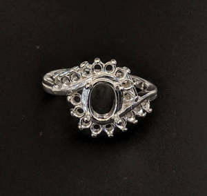 Base Ovalada para Anillo de 6x8mm, Plata de Ley 925, Semi-Montada, Chapada en Oro de 14k, Componentes de Joyería Ecológicos - Product Image 1