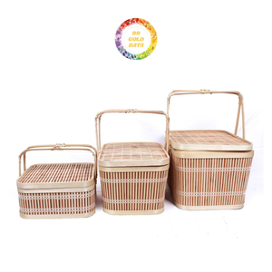 Cesta de picnic de bambú producida en Vietnam para una cena al aire libre práctica y ecológica a un gran precio - Product Image 1