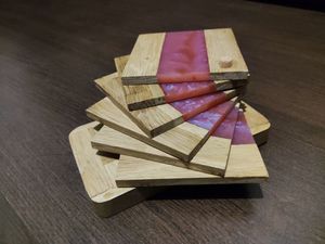 Prêt à Expédier Résine Personnalisée avec sous-verres en Bois Tampons de Sublimation Ronds en Gros Tasse à Eau Absorbante Dessous de Verre Tapis pour Boisson - Product Image 6