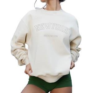 Personalizado de algodón sólido cuello redondo pulóver manga larga clásico polar bordado invierno forrado sudaderas con capucha suave - Product Image 1