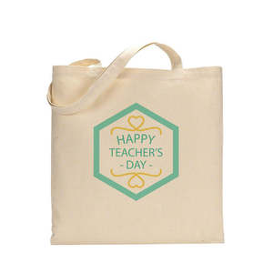 Sac fourre-tout personnalisable pour enseignants, sacs en coton pour enseignants - Product Image 1