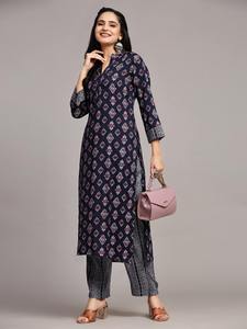 Atractivo vestido étnico de tendencia alta demanda cápsula algodón Kurti pantalón con trabajo impreso mejor precio fabricante de la India - Product Image 4