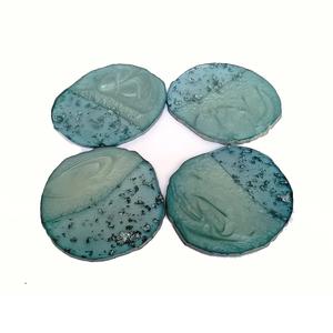 Ensemble de 4 sous-verres à thé de forme ronde pour articles de cuisine traiteur Design fait main Style luxueux Finition brillante Sous-verre à thé - Product Image 3