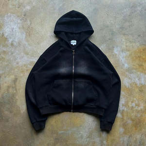 Customized <b>Men's</b> Oversized <b>Hoodie</b> Street Wear Sweatshirt with <b>Zipper</b> Pockets 100% Cotton Fleece Hip Hop Style - Product Image 3