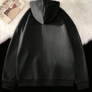 Sudadera con capucha de gran tamaño de algodón grueso 100% personalizada para hombres, ropa informal térmica transpirable de peso pesado, cuello con capucha estampado de invierno - Product Image 5